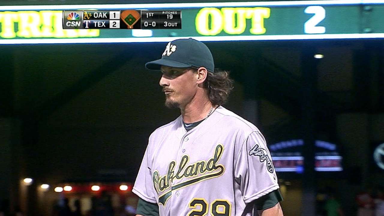 A's fall short vs. Rangers in bid to clinch WC spot