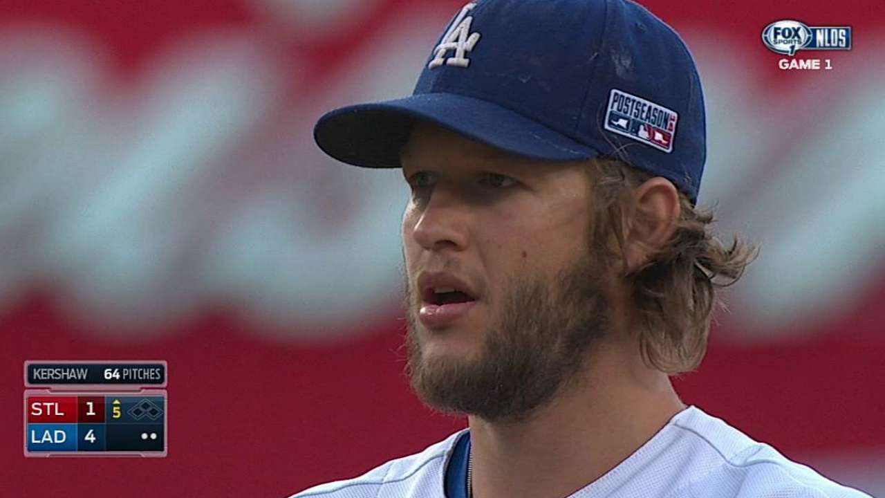 Kershaw stunned in seventh as LA drops Game 1