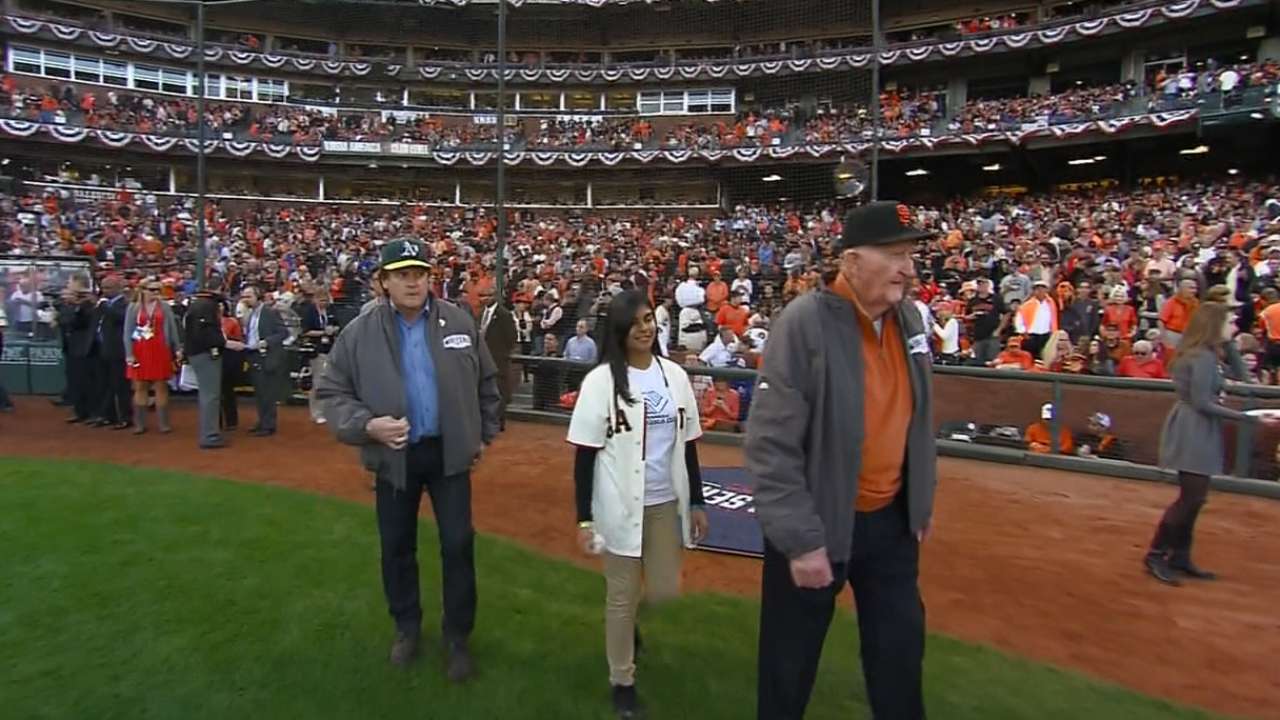 Craig, La Russa bring game ball