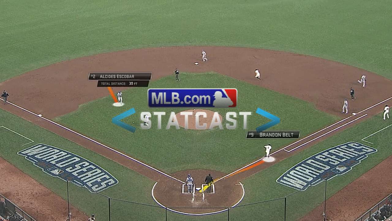 Statcast: Belt legs out bunt