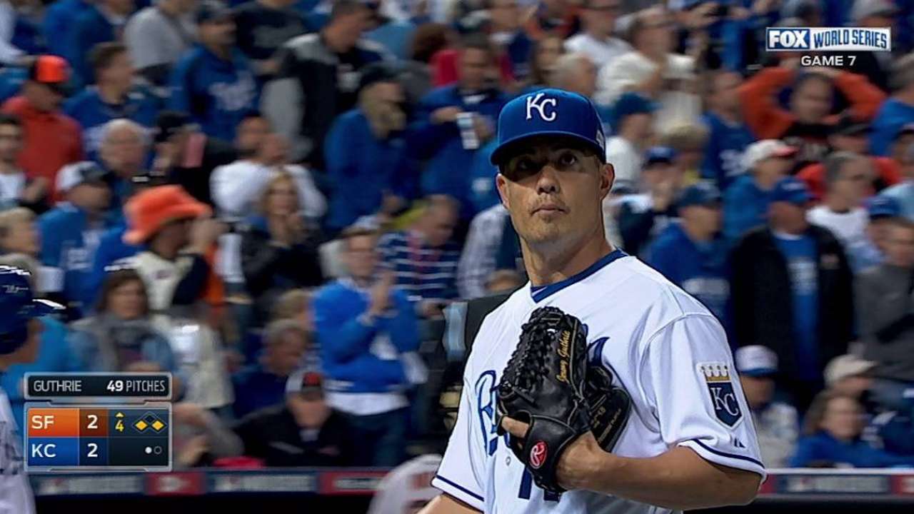 Guthrie exits after 3 1/3 frames