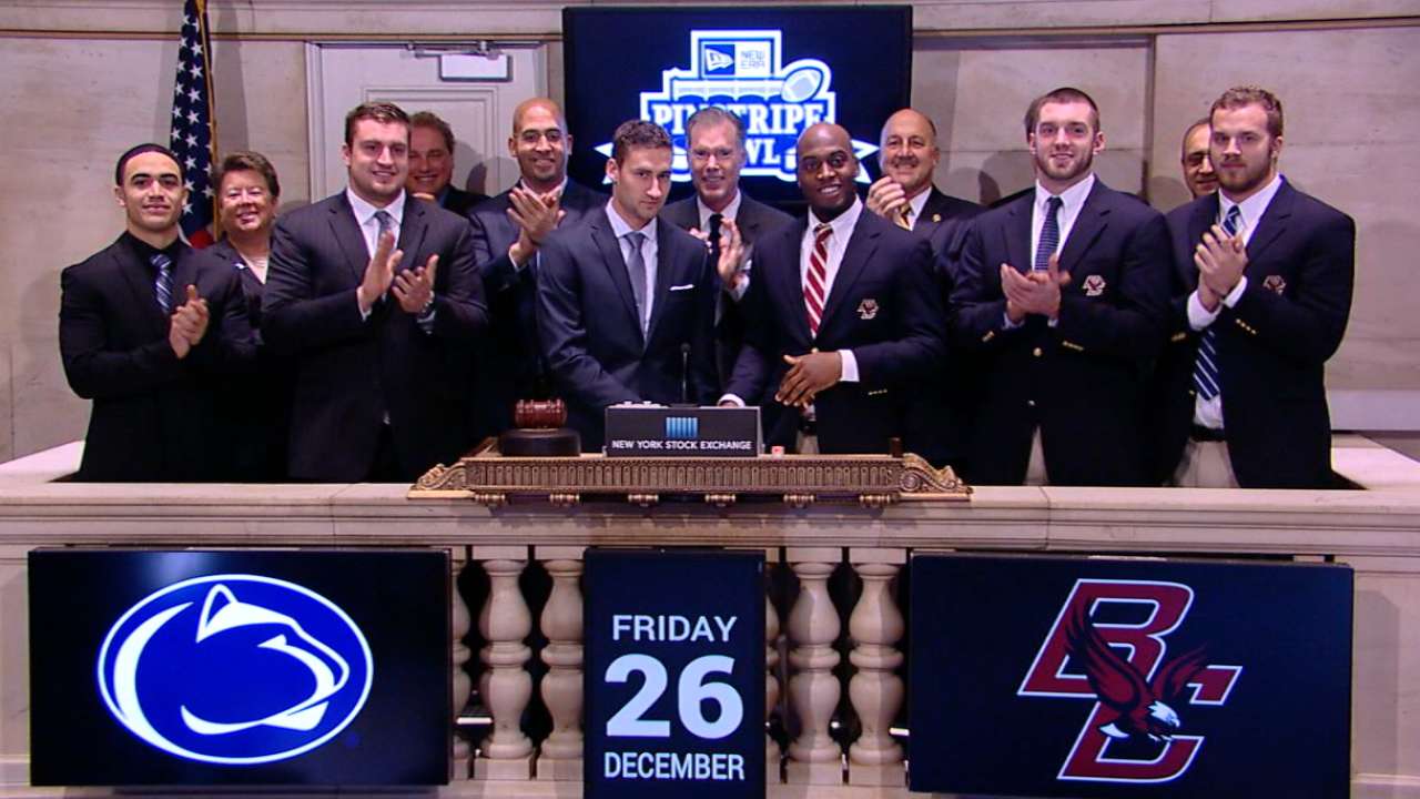 Pinstripe Bowl rings NYSE bell