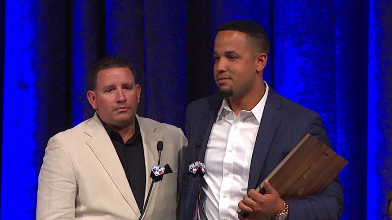 Abreu accepts AL ROY Award