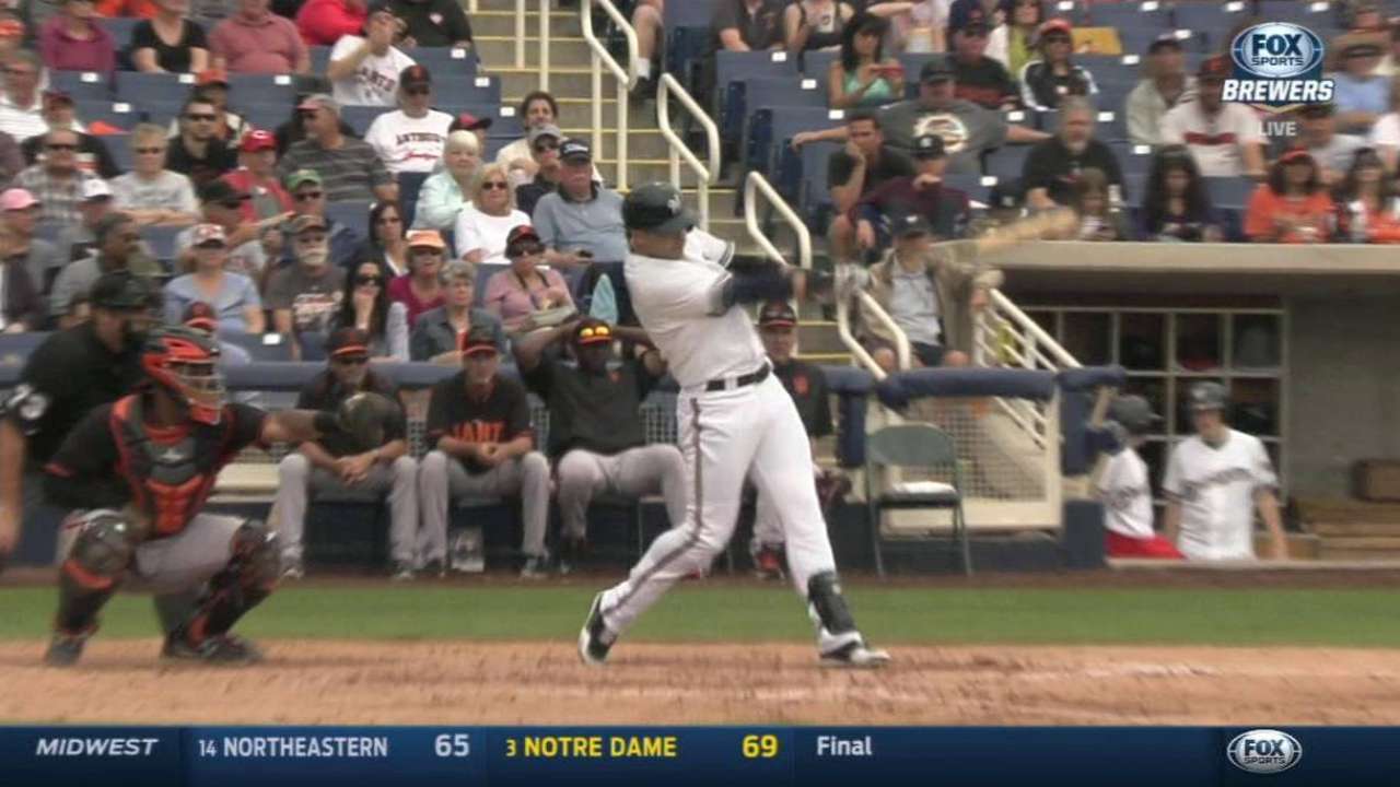 Braun breaks out of spring slump with first hit