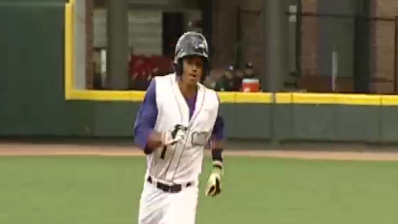 May completes cycle with 8th-inning homer