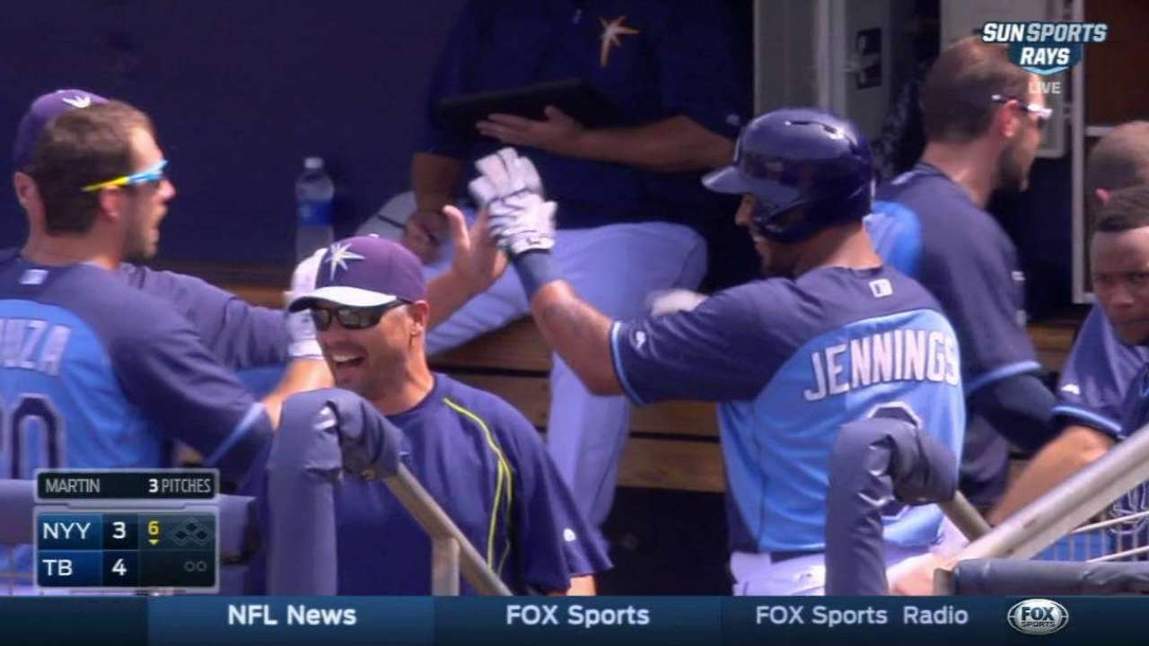 Jennings' solo homer in the 6th