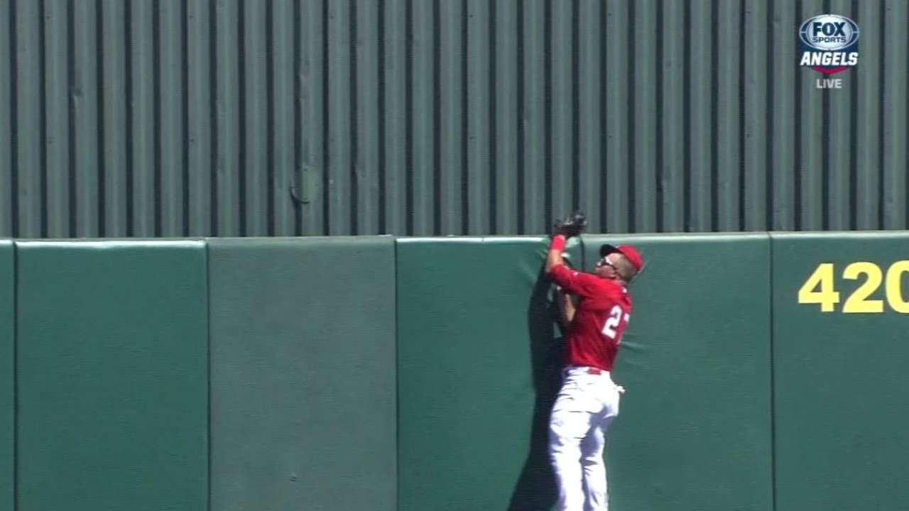 Trout's leaping catch