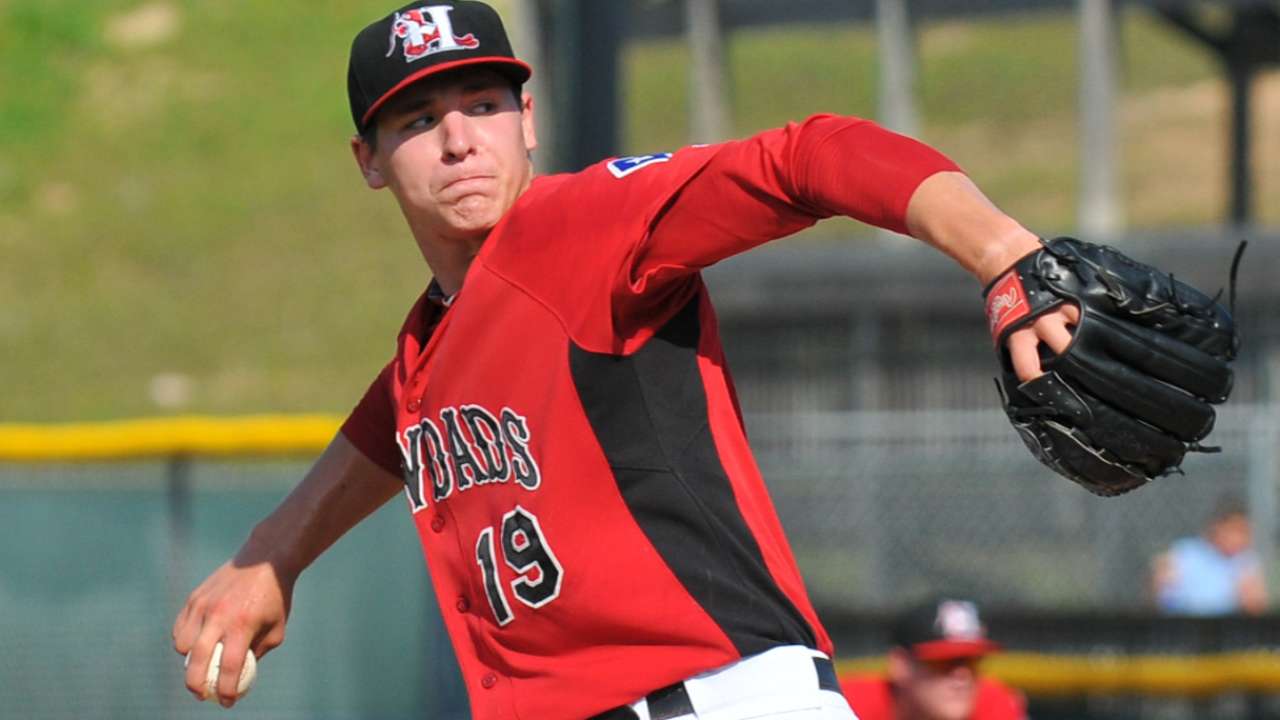 Prospect Eickhoff comes within two outs of no-hitter