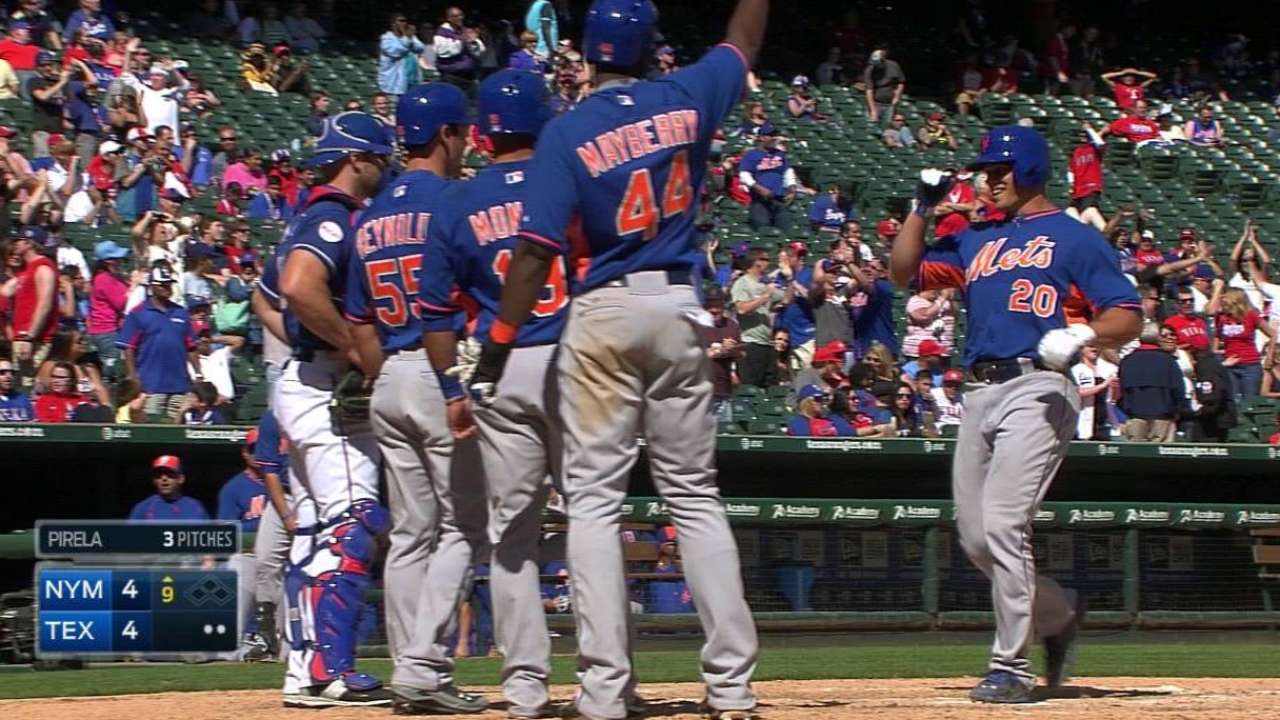 Recker's slam leads to Mets-Rangers tie in spring finale