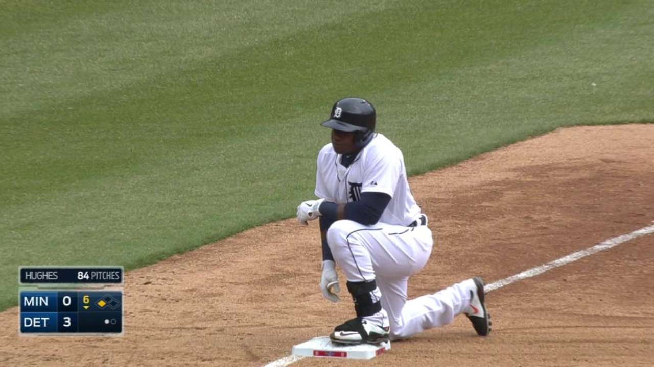Cespedes legs out a triple