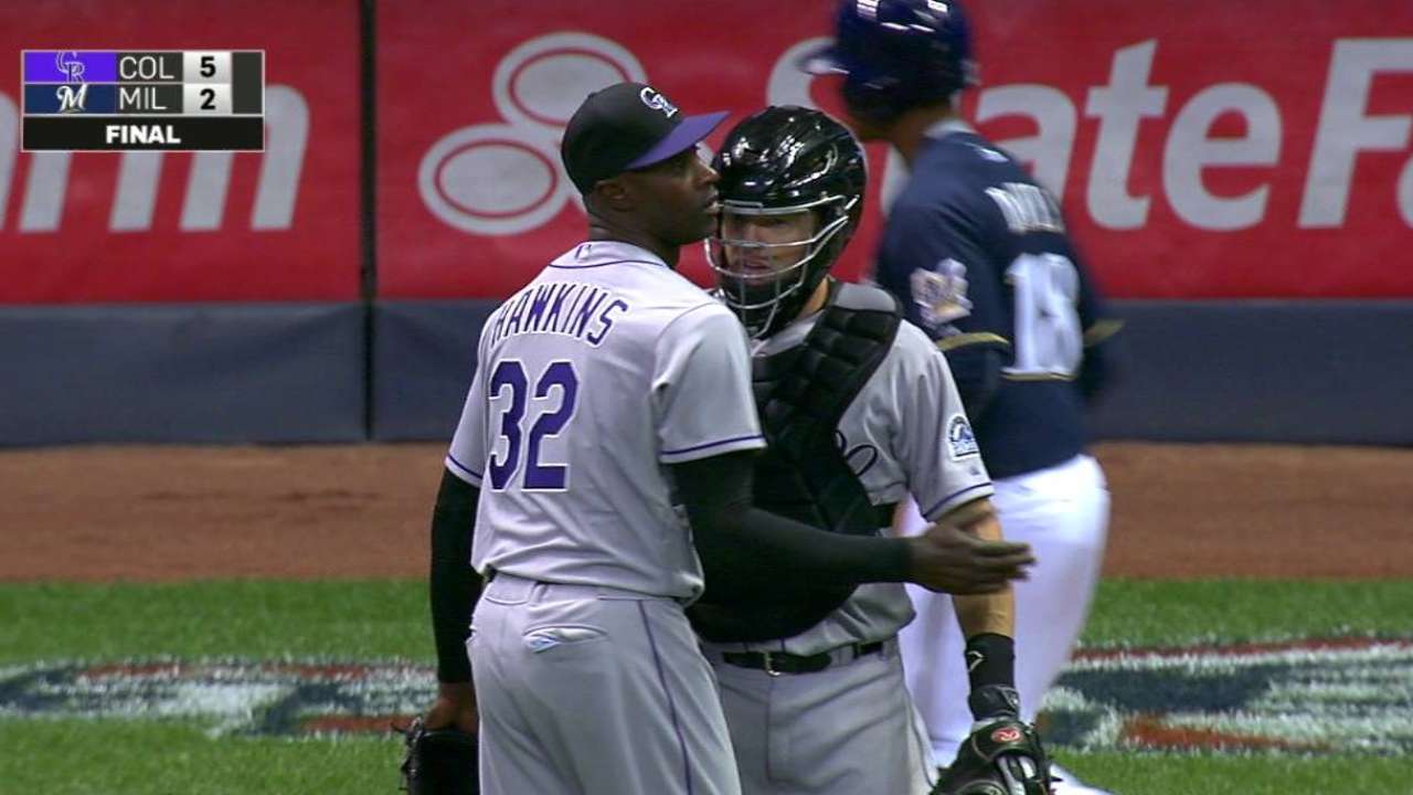 Hawkins induces flyout for save