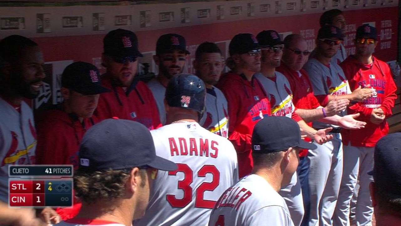 Wacha, Adams lift Cards to even series vs. Reds