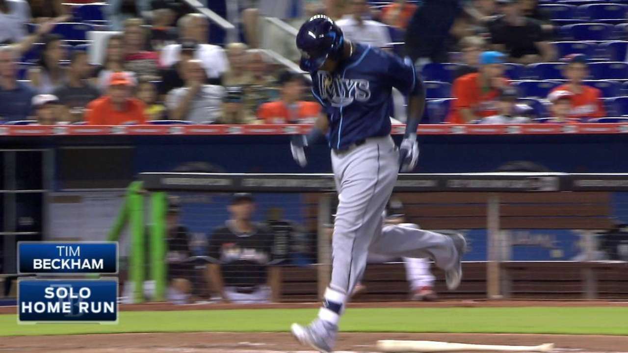 Beckham's first MLB homer