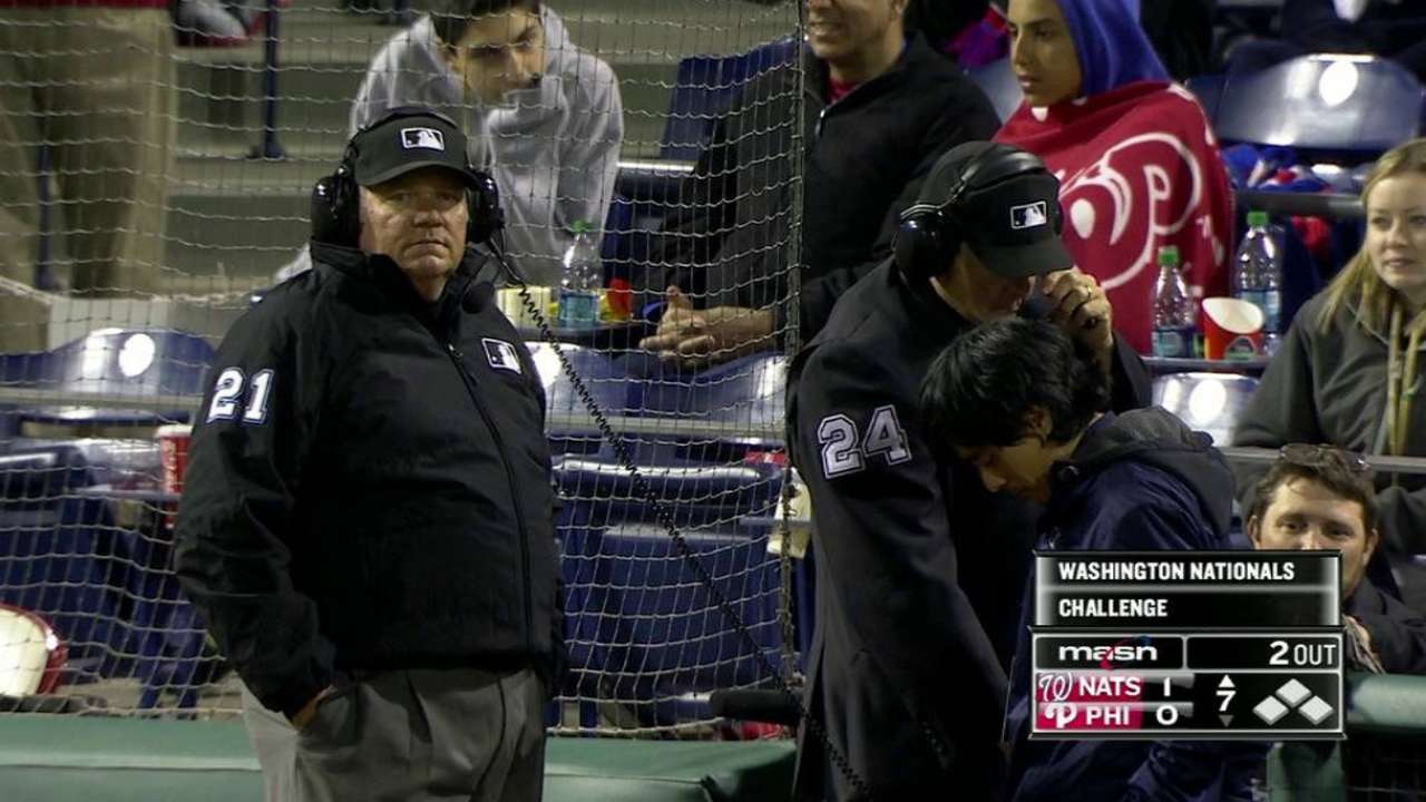 Out call at first stands in 7th