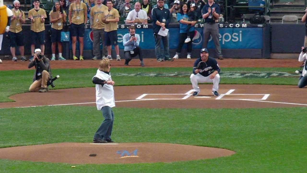 Deer's ceremonial first pitch