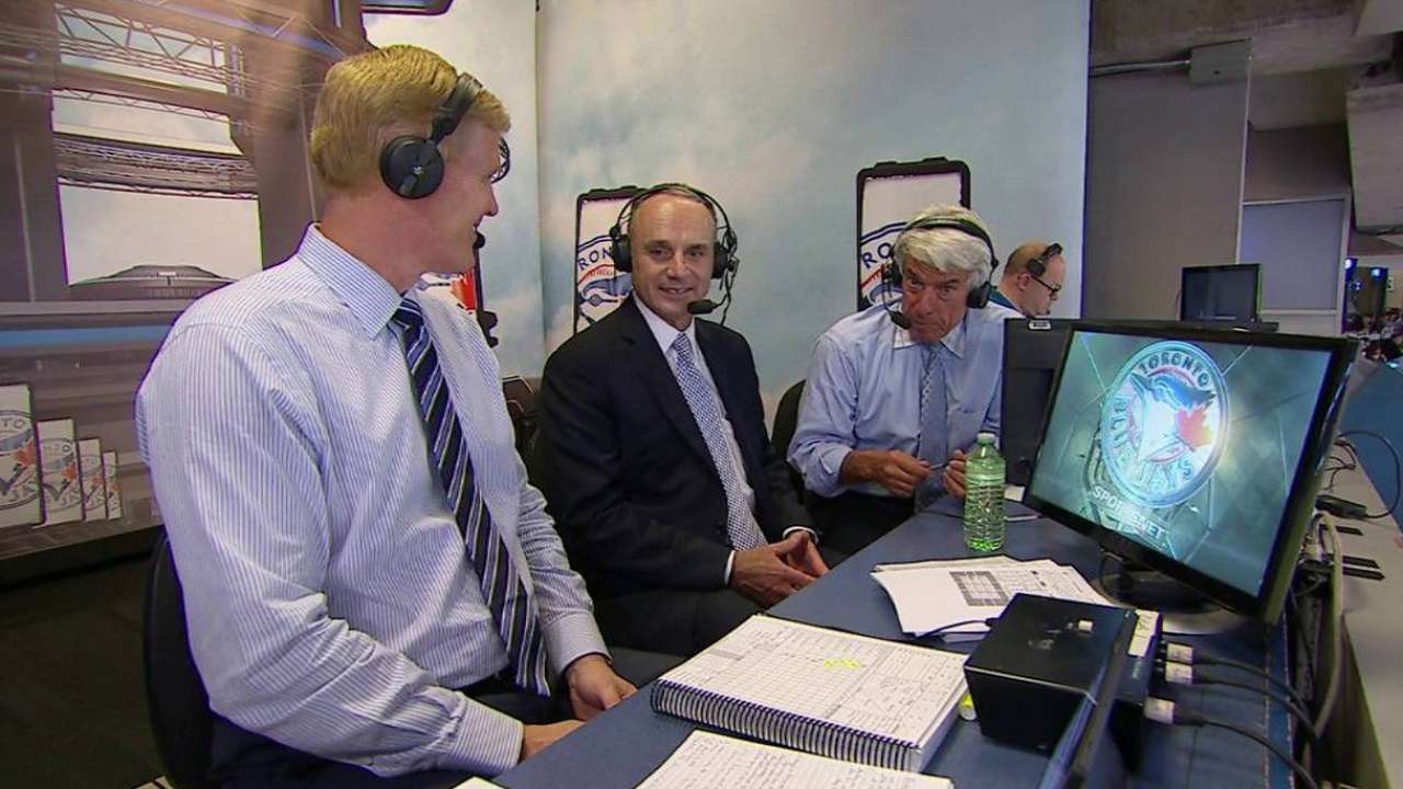 Manfred joins Blue Jays' booth