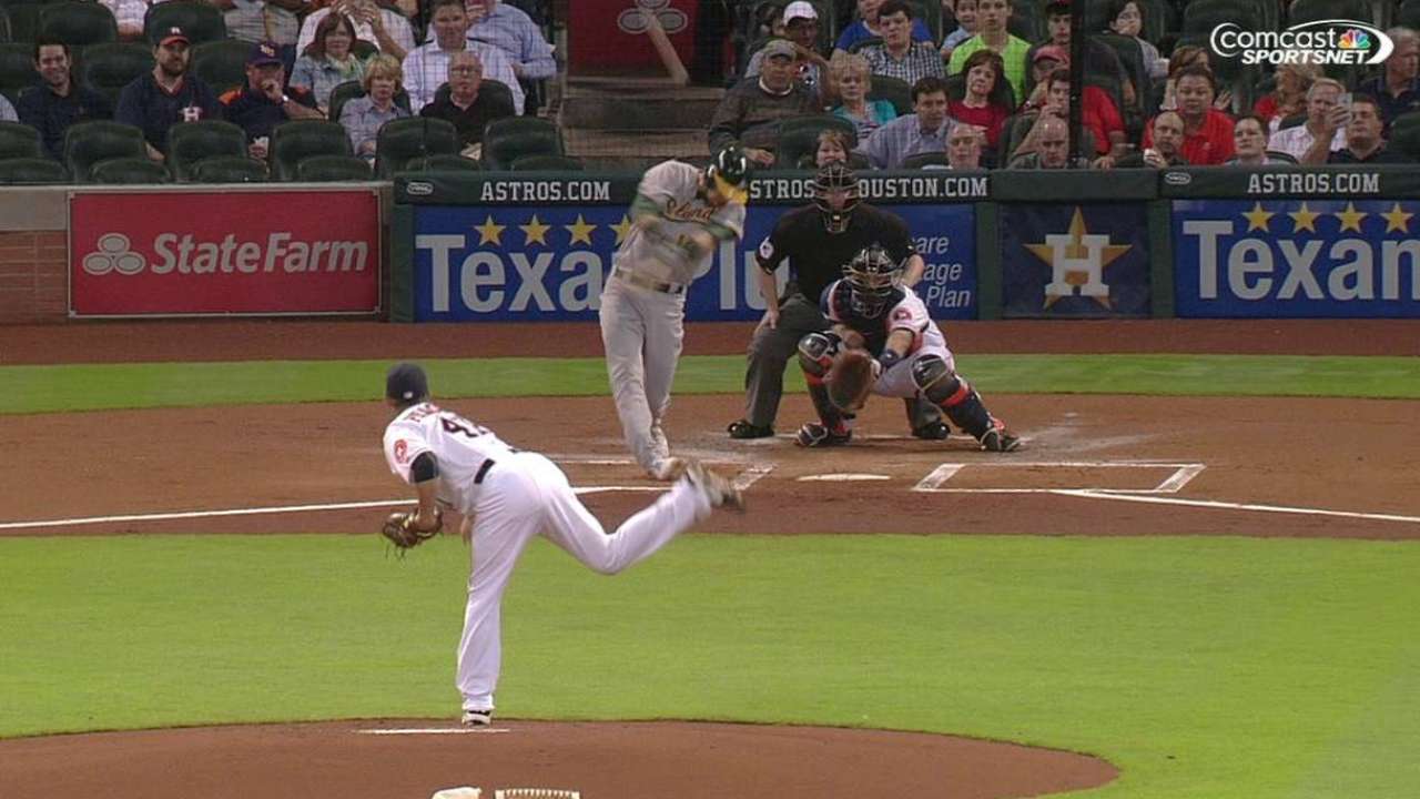 Zobrist out of A's lineup due to bruised right heel
