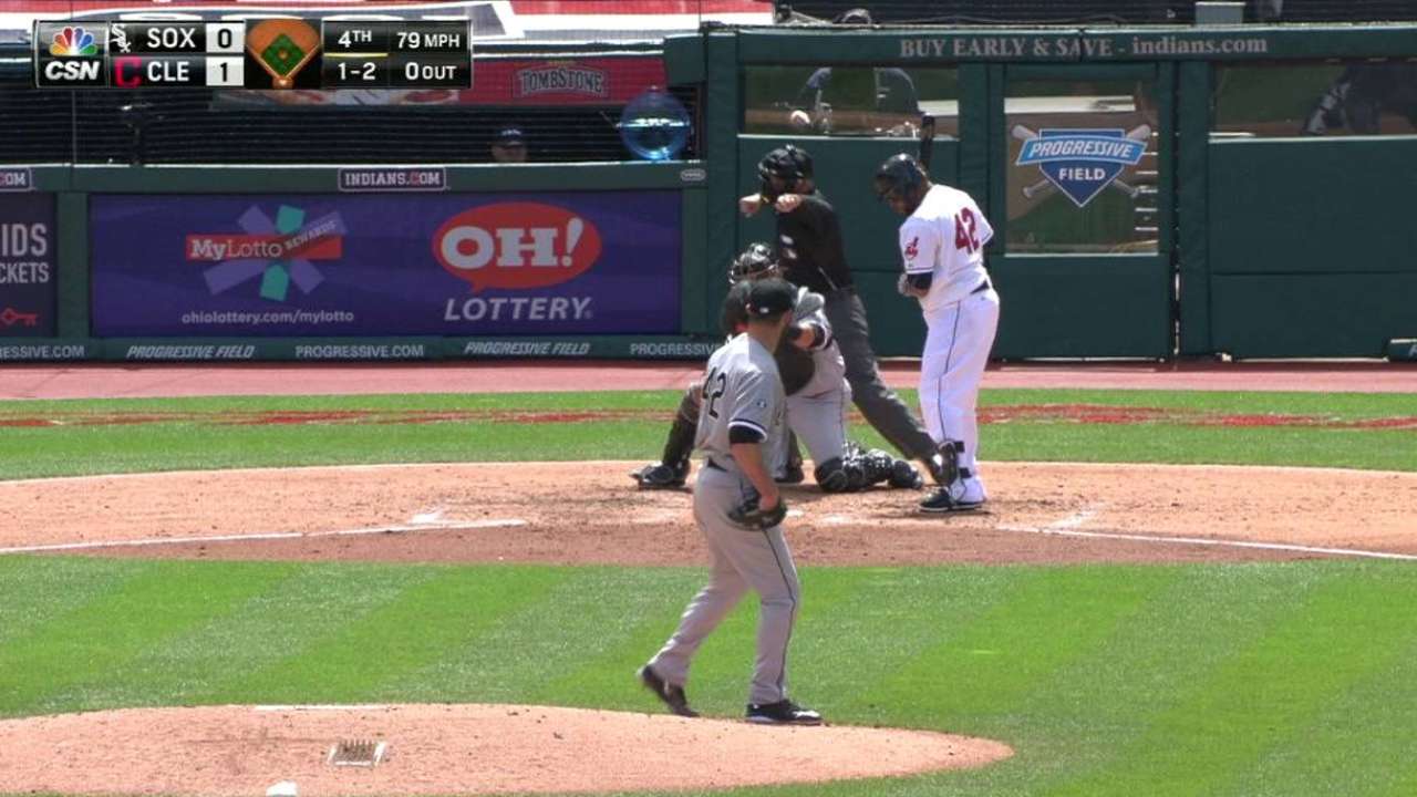 Danks strikes out Santana