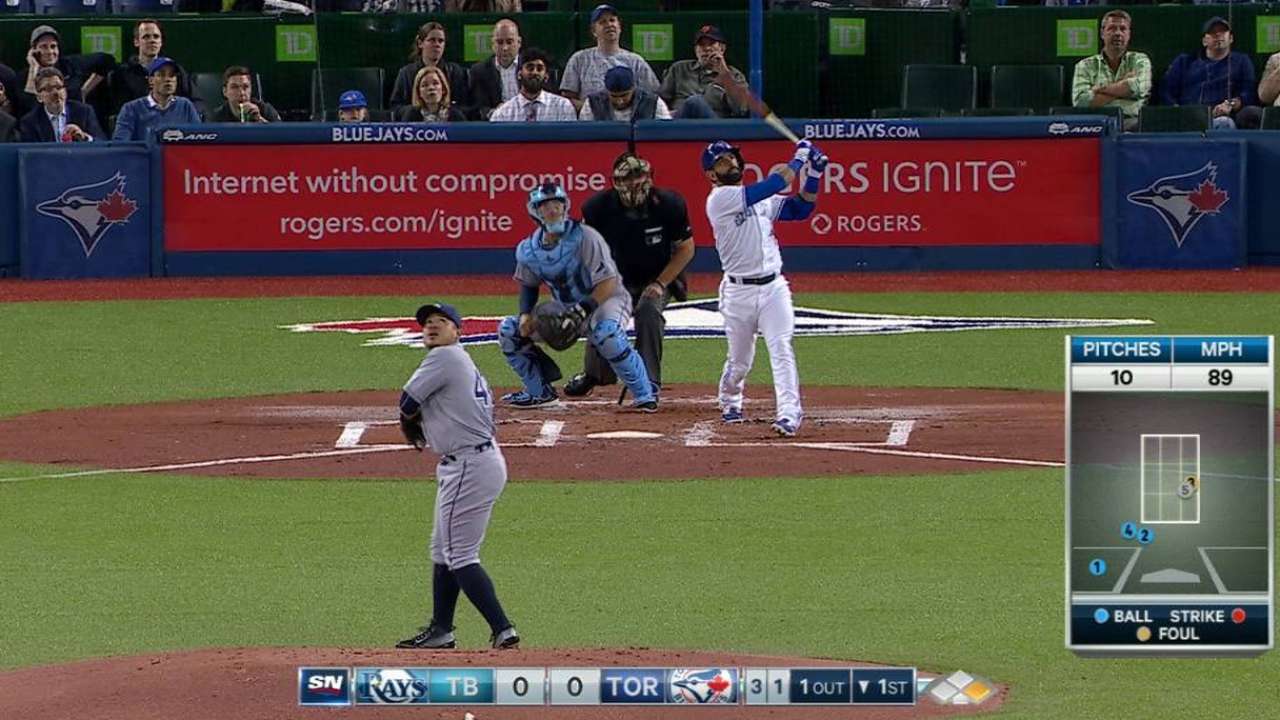 Bautista lideró paliza de Toronto sobre Tampa Bay