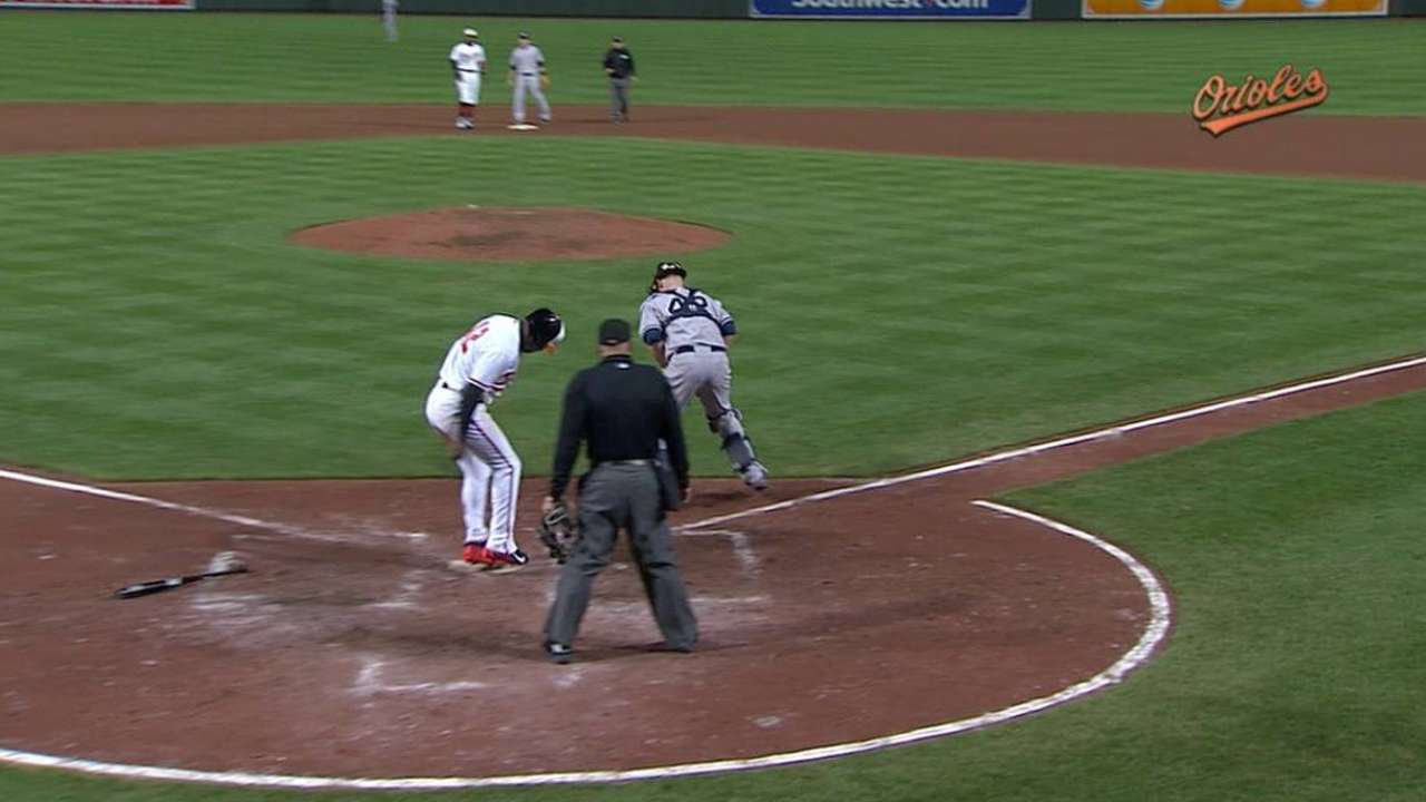Five-run sixth sends O's to series win over Yanks