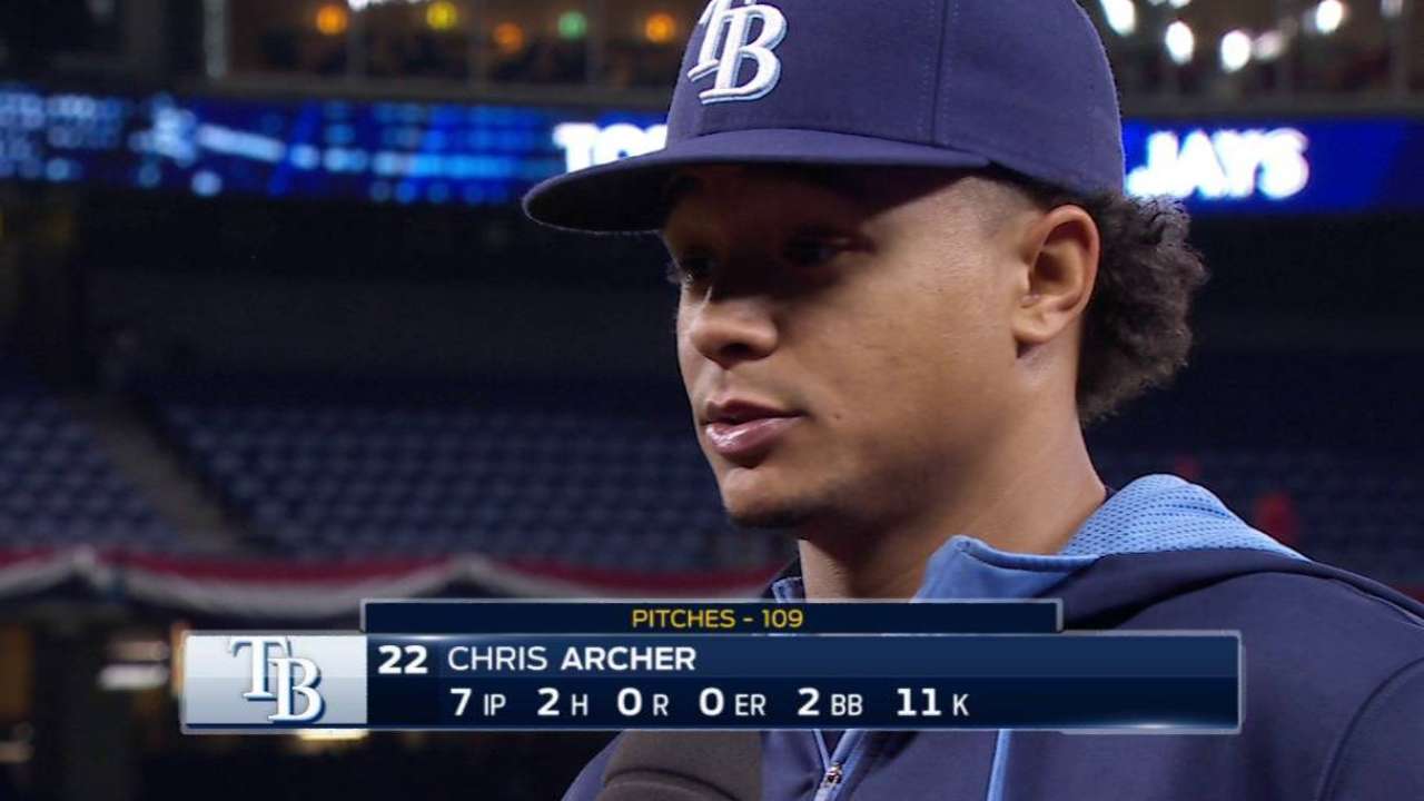 Archer on victory over Blue Jays