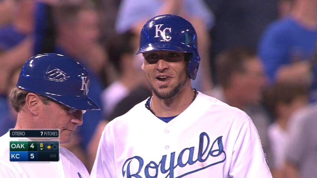 Royals sprint past A's with Orlando's RBI triple