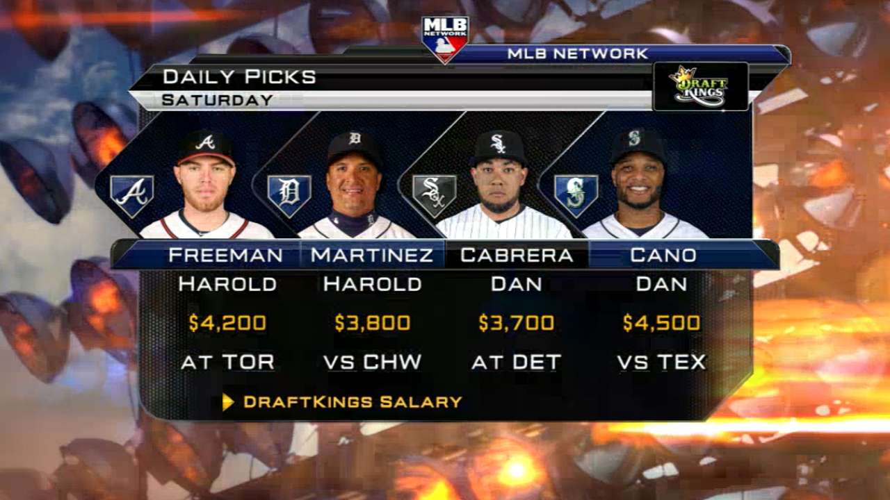 DraftKings picks: Seager, Harper, De Aza