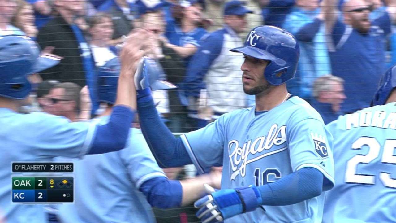Cain's tying double in the 8th