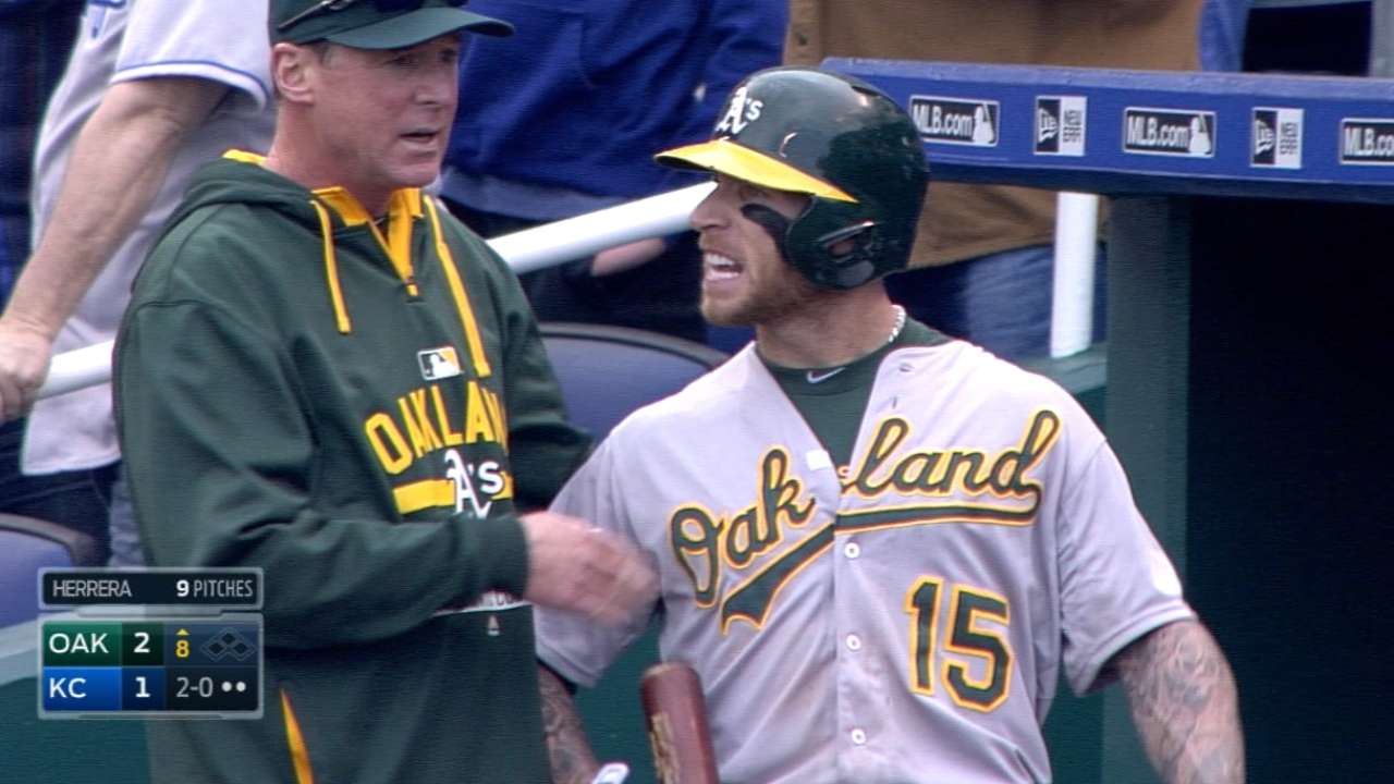 A's discuss tension with Royals