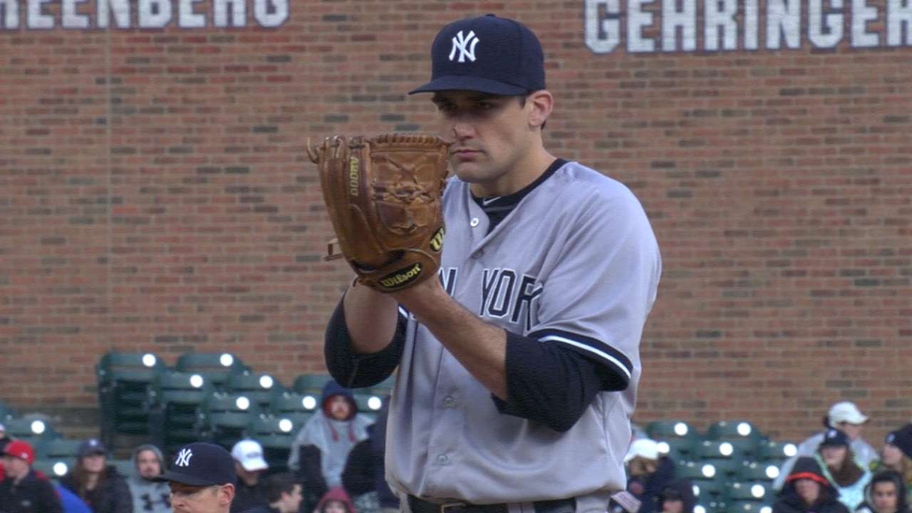 Eovaldi topples Tigers for 1st win with Yankees