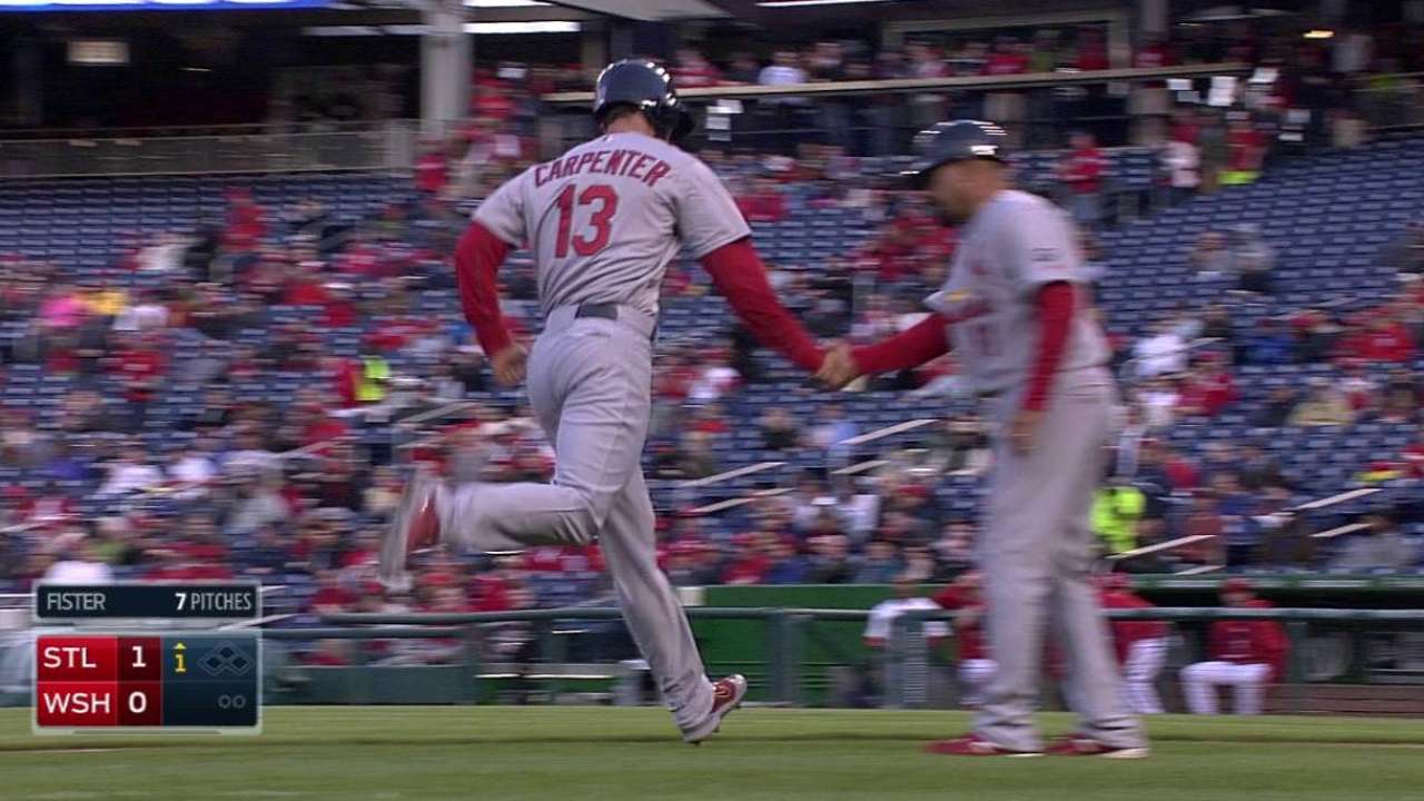 Carpenter's leadoff homer