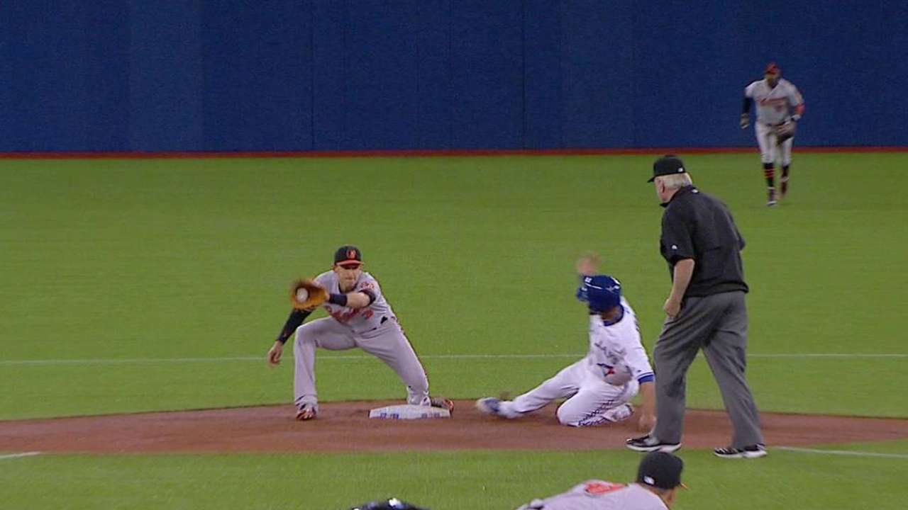 Travis steals first MLB base