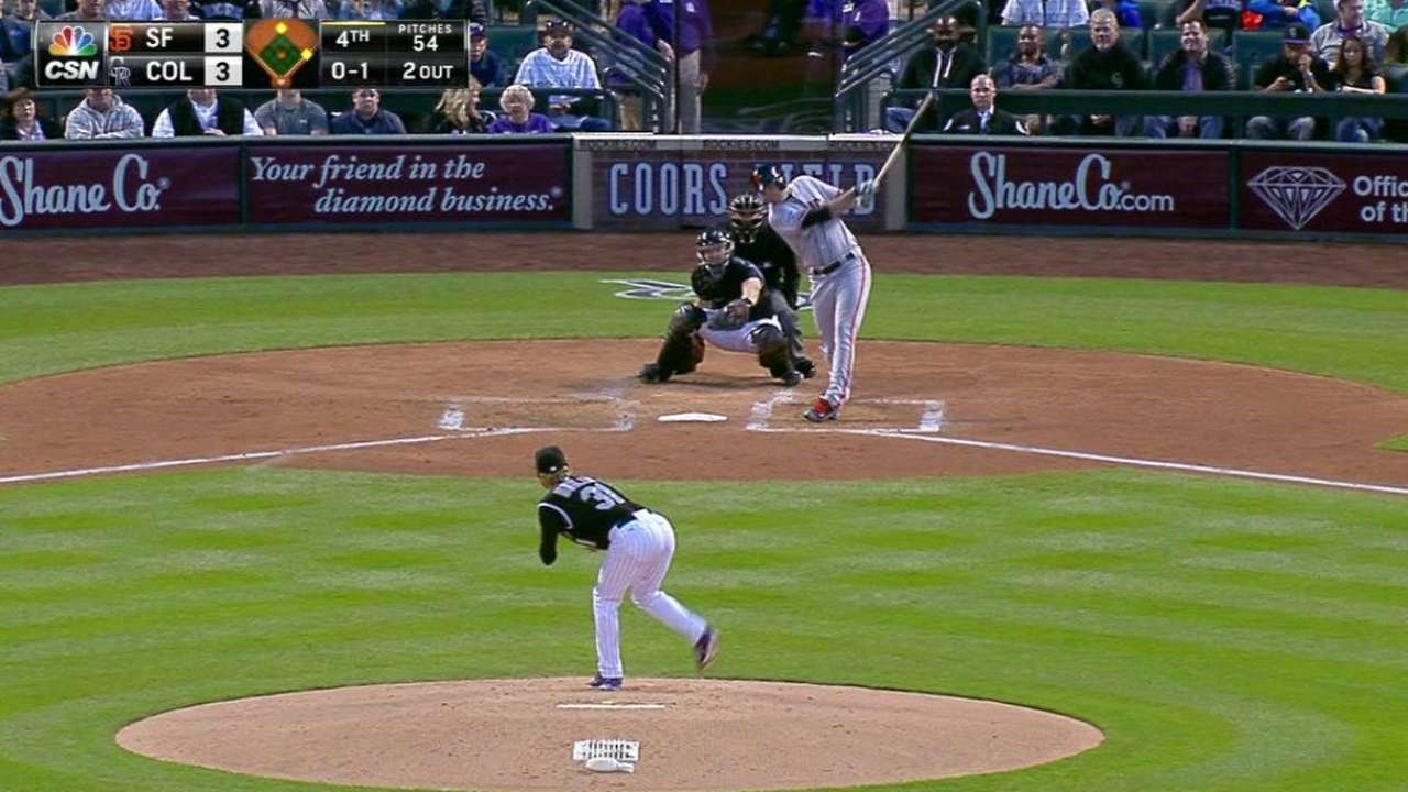 Heston's first Major League hit