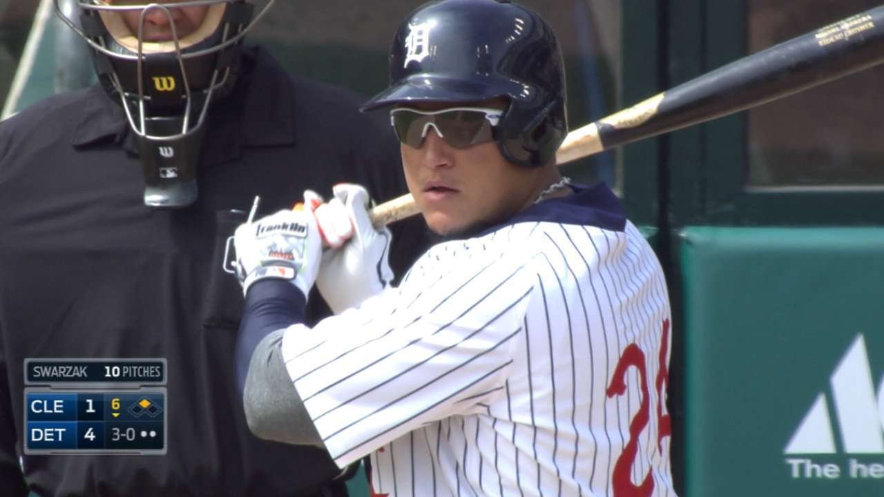 Free pass: Miggy has career-high four walks