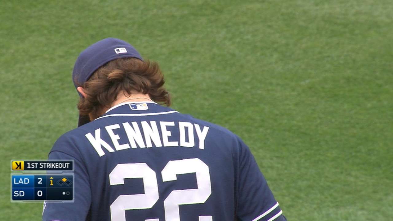 Kennedy misses mark in return against Dodgers