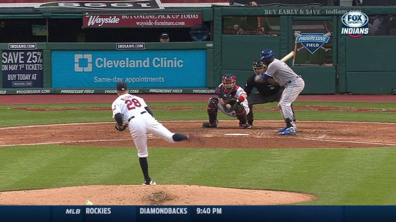 Kluber's 500th strikeout