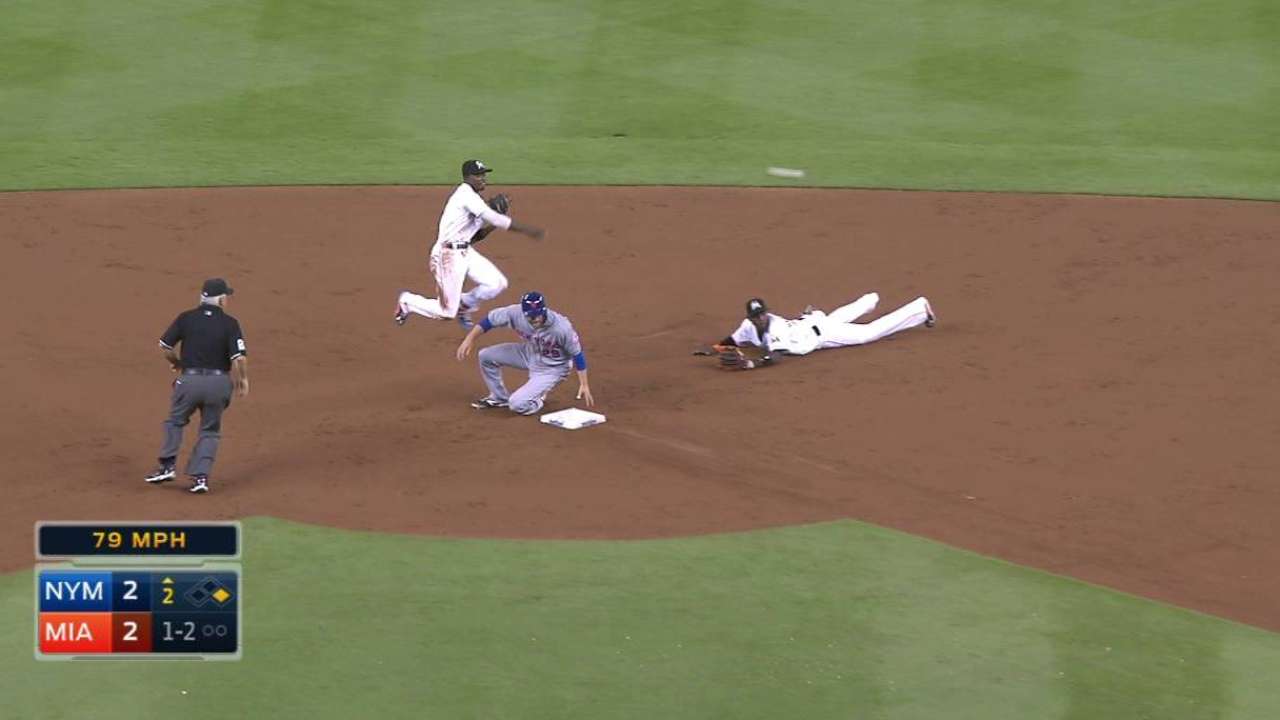 Hechavarria's nice glove flip