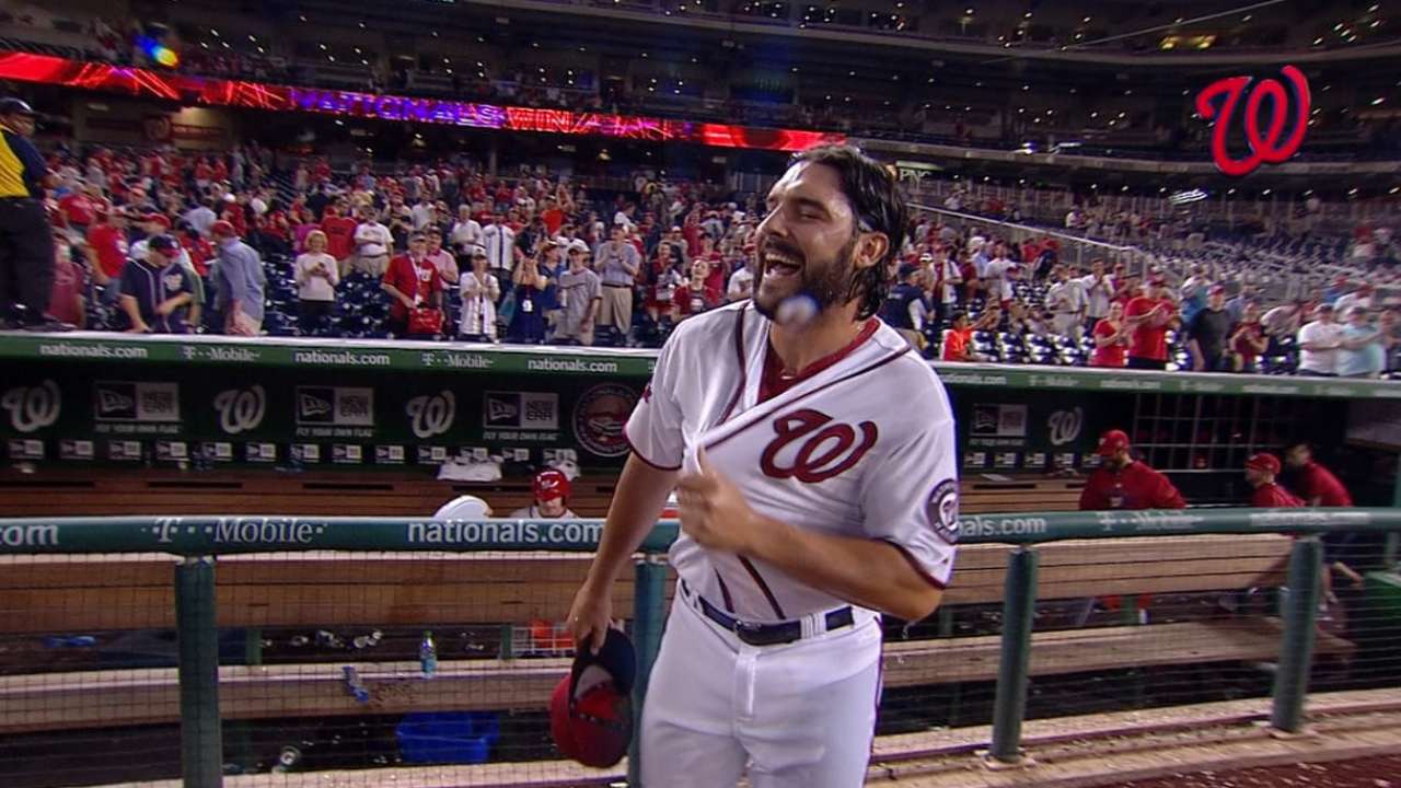 Roark reacts to first save