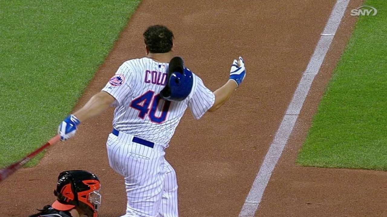 Colon loses helmet
