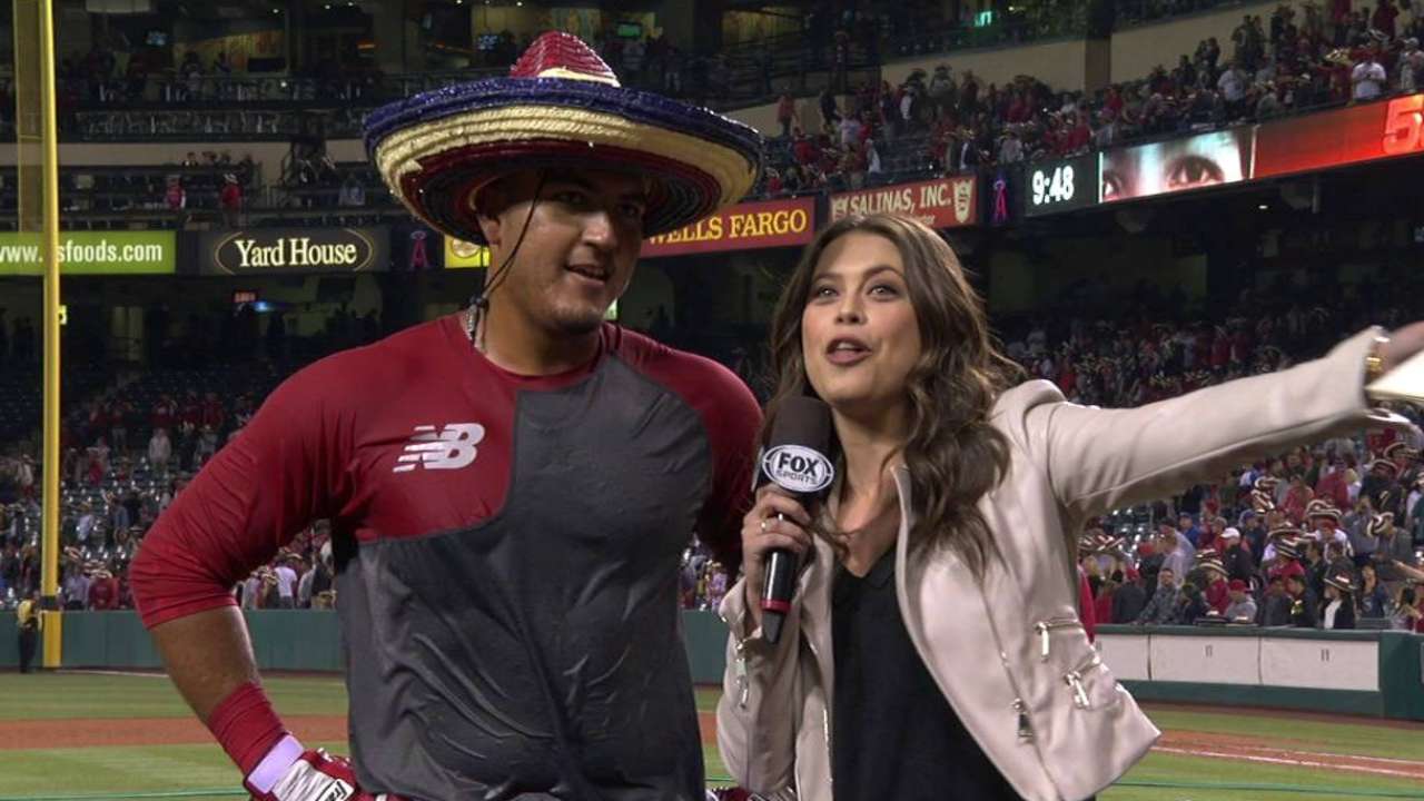 Perez gets doused after walk-off