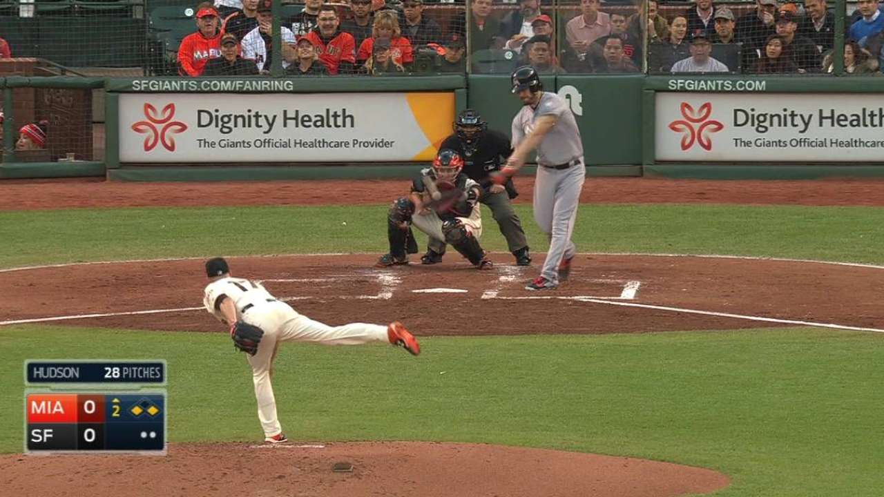 Haren shines as Marlins down Giants