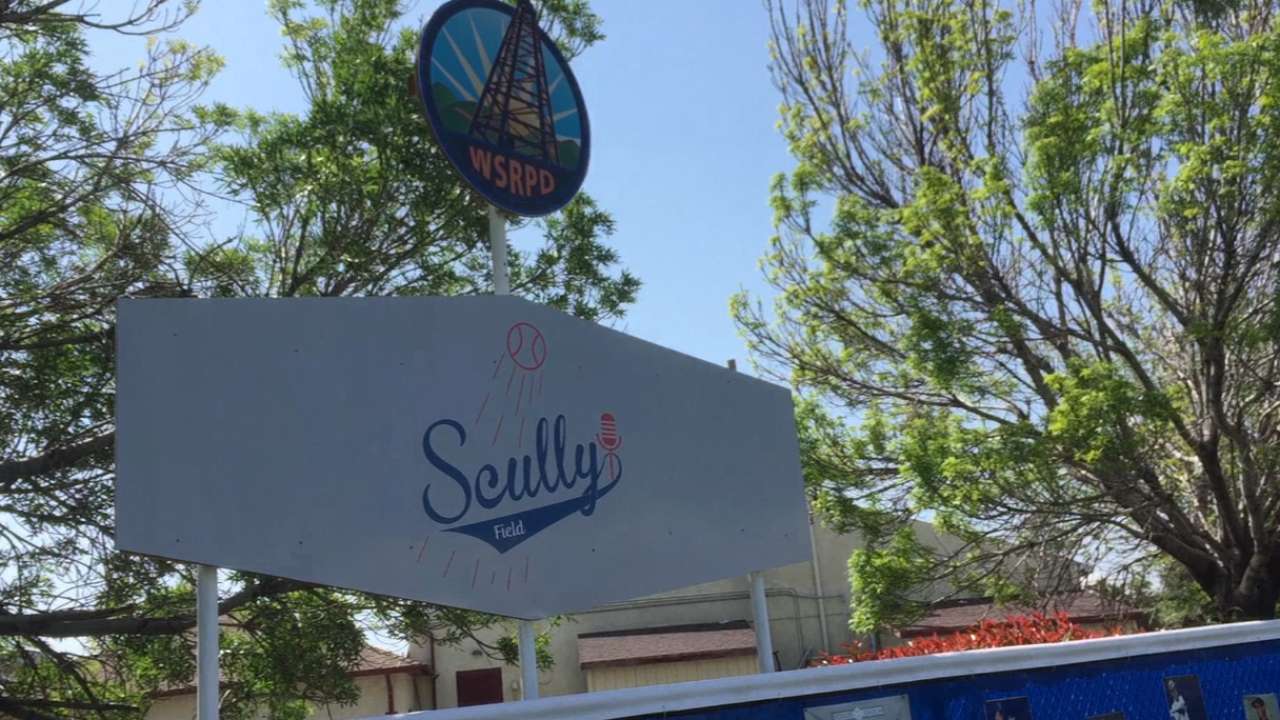 Scully honored to appear at field dedication
