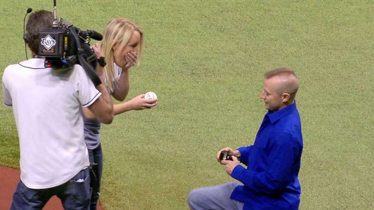 Tropicana Field site of emotional proposal