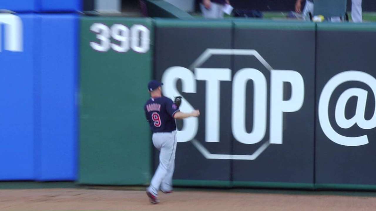 Raburn runs into 'STOP' sign