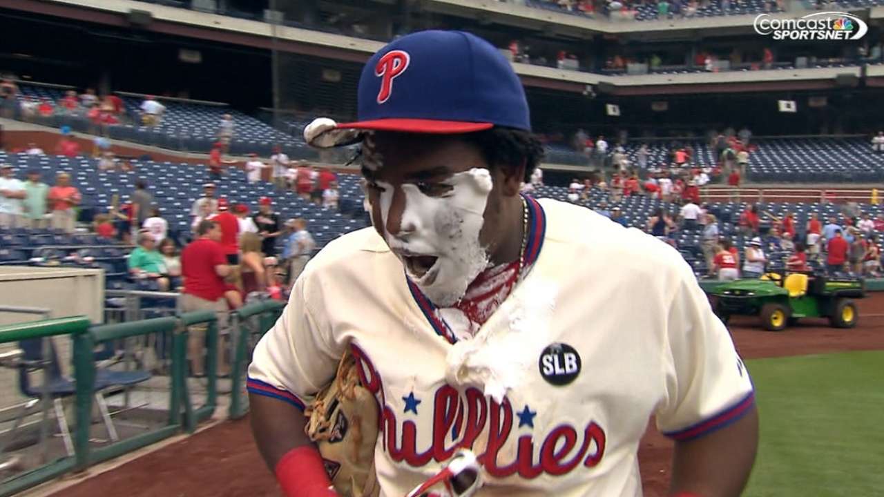 Franco gets pie in the face