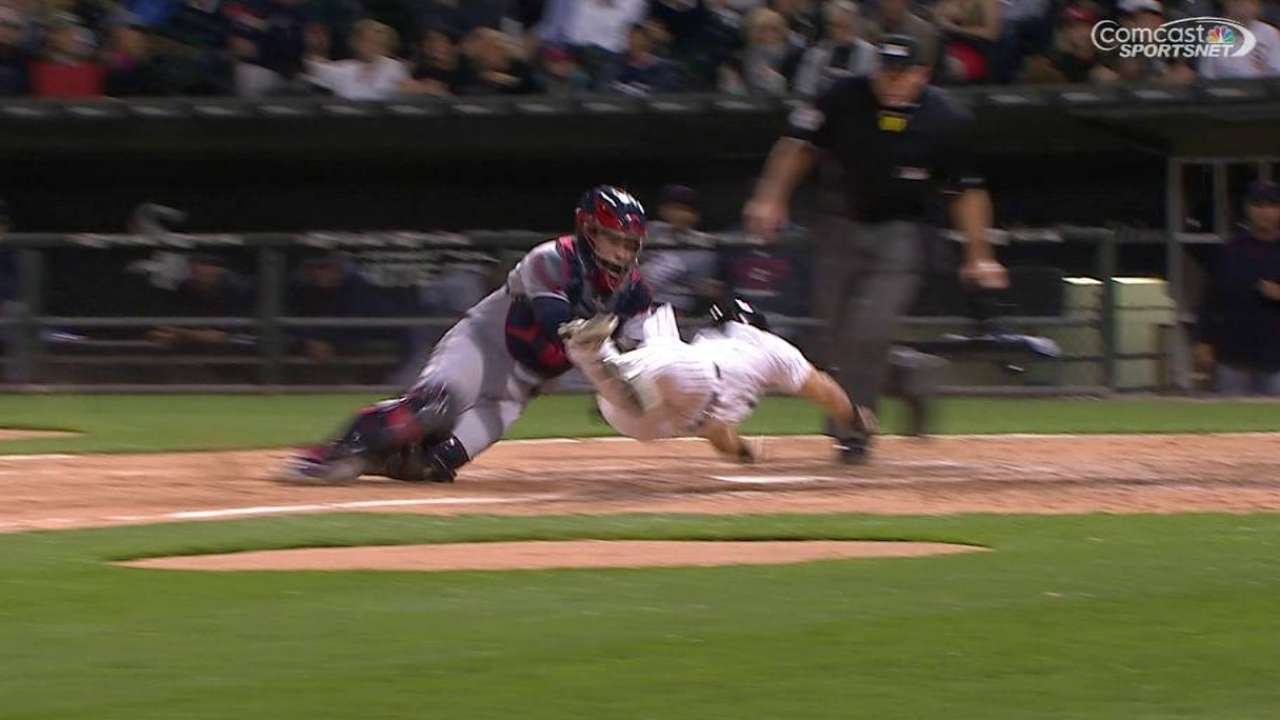 Perez just misses cutting down Kluber's lone run