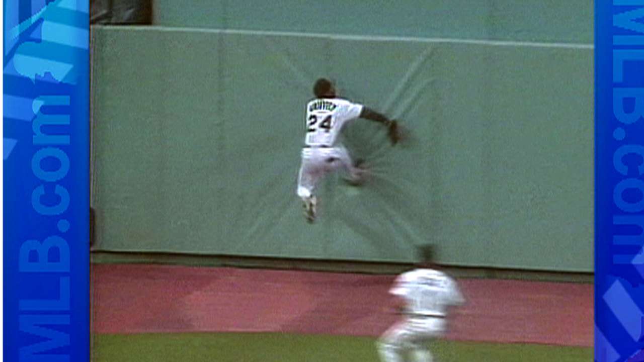 Griffey slams into the wall