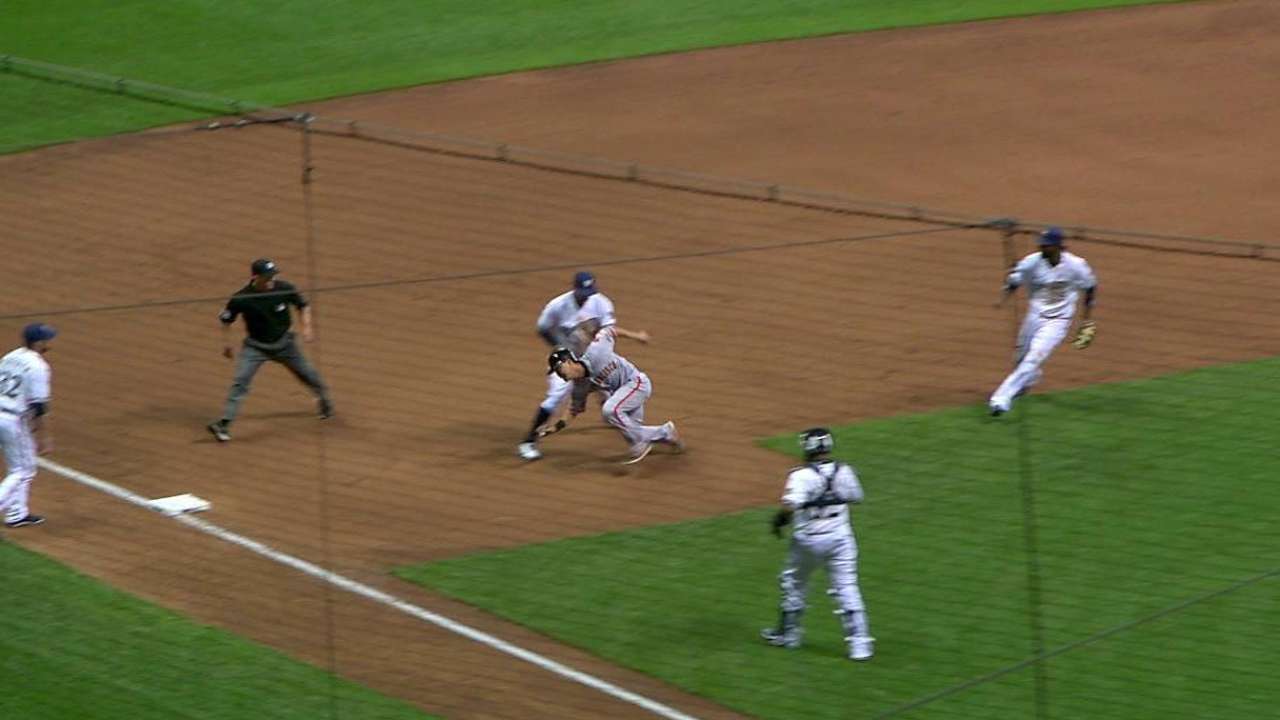 Goforth gets pickoff in Major League debut