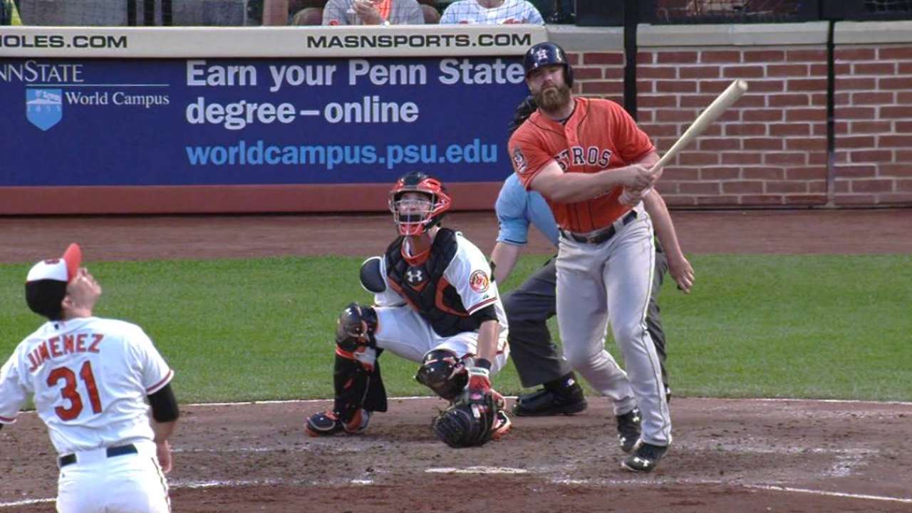 Cuadrangular de Gattis no fue suficiente contra los Orioles