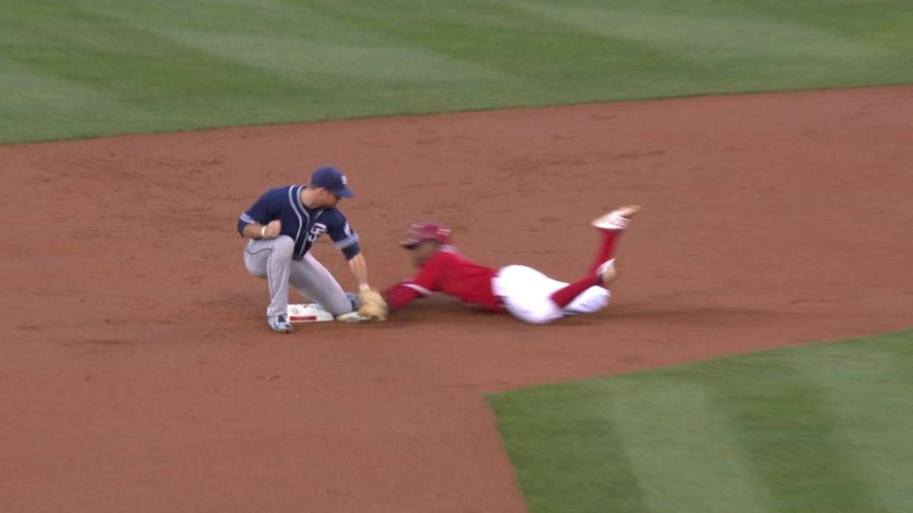 Aybar gets steal after review